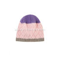 Girl's Knitted Diamond Pattern Hand Flower Beanie Cap